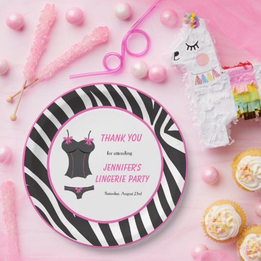 ホットピンクリンジェリーパーティーありがとう ペーパープレート (パーティー)