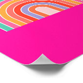 ホットピンクレインボーハッ名門私立校風のプカラフルレインボー ポスター (角)