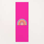 ホットピンクレインボーハッ名門私立校風のプカラフルレインボー ヨガマット (正面)