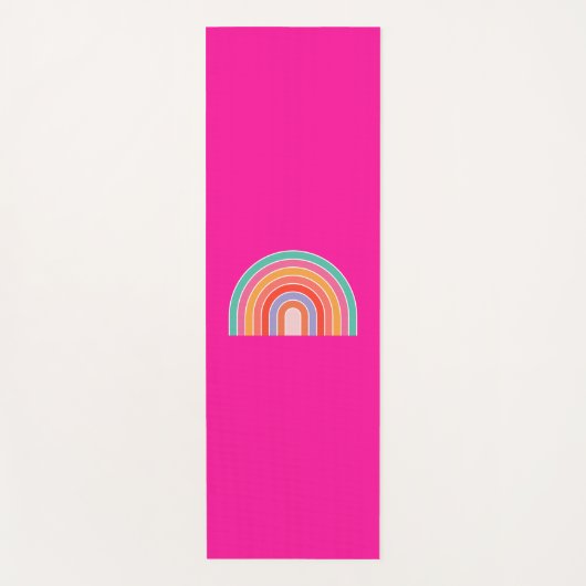 ホットピンクレインボーハッ名門私立校風のプカラフルレインボー ヨガマット (正面)