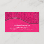 ホットピンクレザーフェイクアリゲータースキンシックなモノグラム 名刺 (裏面)
