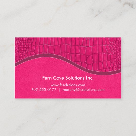 ホットピンクレザーフェイクアリゲータースキンシックなモノグラム 名刺 (裏面)