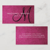 ホットピンクレザー 名刺 (正面/裏面)