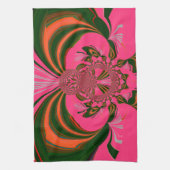 ホットピンクレッドゴールデングリーン キッチンタオル (縦)