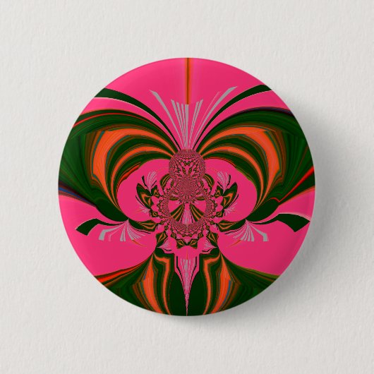 ホットピンクレッドゴールデングリーン 缶バッジ (正面)