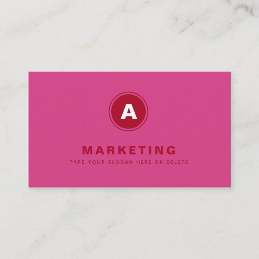 ホットピンクレッドビジネスマーケティングプロフェッショナル写真 名刺 (正面)