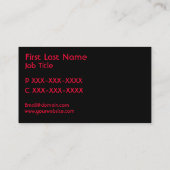 ホットピンクレッドブラックダマスクカスタムの名刺 名刺 (裏面)