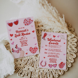 ホットピンクレッドラストロデオバチェロレッテ招待状 招待状