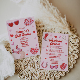 ホットピンクレッドラストロデオバチェロレッテ招待状 招待状