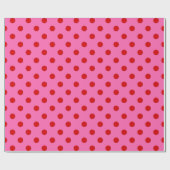 ホットピンクレッド水玉模様DIYカラーラッピング紙 ラッピングペーパー (フラット)