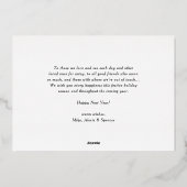 ホットピンクレトロタイポグラフィフォトハッピー新年 箔シーズンカード (裏面)