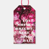 ホットピンクレトロディスコ結婚ボールありがとう ギフトタグ (正面)