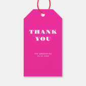 ホットピンクレトロディスコ結婚ボールありがとう ギフトタグ (裏面)