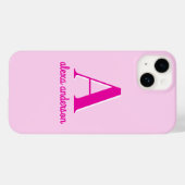 ホットピンクレトロドリーモノグラム Case-Mate iPhoneケース (裏面 (横))