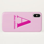 ホットピンクレトロドリーモノグラム Case-Mate iPhoneケース (裏面(横))