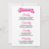 ホットピンクレトロフォントロングバチェロレッテ週末 招待状 (裏面)