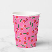 ホットピンクレトロベリーさくらんぼ誕生日パーティー 紙コップ (右)