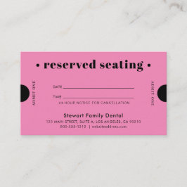 ホットピンクレトロ予約座歯科 予約カード