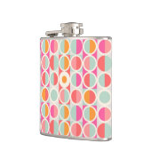 ホットピンクレトロ円パターン フラスク (左)