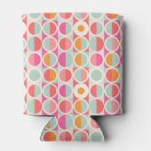 ホットピンクレトロ円パターン 缶クーラー (裏面)