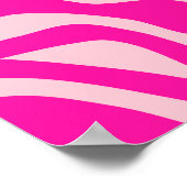 ホットピンクレトロ線パターン ポスター (角)