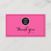 ホットピンクロゴありがとうビジネス報酬パンチ ロイヤリティカード (正面)