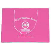 ホットピンクロゴの追加カスタムシンプルエレガントガーリー ラージペーパーバッグ (正面)