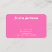 ホットピンクロゴの追加カスタムシンプルエレガントガーリー 名刺 (裏面)