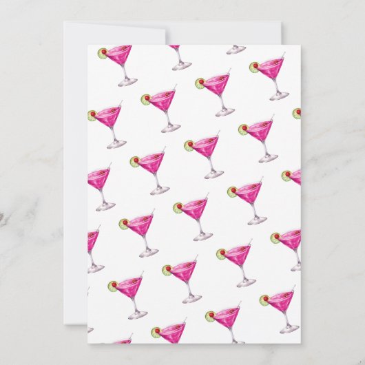 ホットピンクロータリー電話コール女の子誕生日 招待状 (裏面)