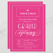 ホットピンクワイドロゴグランドオープン 招待状 (正面/裏面)