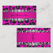 ホットピンクワイルドアニマルブラックジュエルルルビューイメージ 名刺 (正面/裏面)