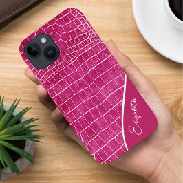 ホットピンクワニパーソナライズされた Case-Mate iPhone 14ケース