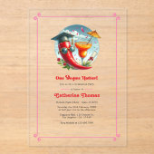 ホットピンクワンディグリーホッター卒業パーティー アクリル招待状 (正面)