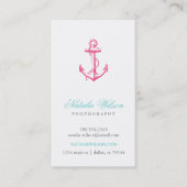 ホットピンクヴィンテージいかり垂直 名刺 (正面)