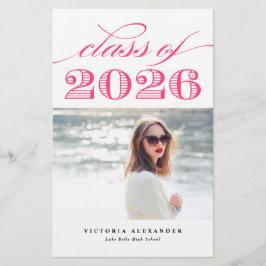 ホットピンクヴィンテージクラス2025写真卒業