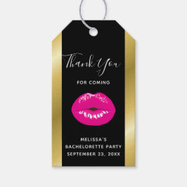 ホットピンク光沢のある唇（黒） ギフトタグ