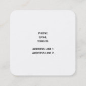 ホットピンク光沢のある唇（黒） スクエア名刺 (裏面)