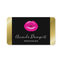 ホットピンク光沢のある唇（黒）