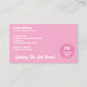 ホットピンク公証人ローン署名剤書道 名刺 (裏面)