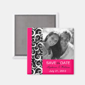 ホットピンク写真Date Magnetを保存 マグネット (正面/裏面)