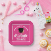 ホットピンク卒業カスタム2025年卒業 ペーパープレート (パーティー)