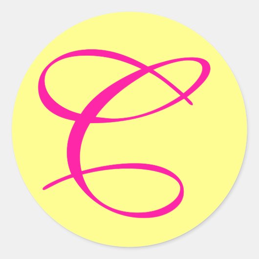 ホットピンク及びクリームCシール ラウンドシール (正面)