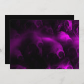 ホットピンク地獄の骸骨 ハロウィン招待状 招待状 (正面/裏面)