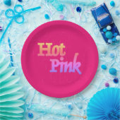 ホットピンク大紙プレート ペーパープレート (パーティー)