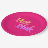 ホットピンク大紙プレート ペーパープレート (アングル)