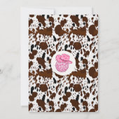 ホットピンク女性のカーボーイディスコボール2ndロデオ誕生日 招待状 (裏面)