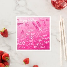 ホットピンク幾何メッシュパターン誕生日任意の年齢