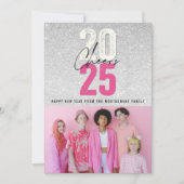 ホットピンク応援2025グリッターシック新年の写真 シーズンカード (正面)