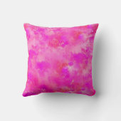 ホットピンク抽象芸術の水色の絵画ストローク クッション (裏面)