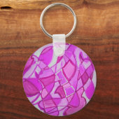 ホットピンク抽象芸術アートバイカラウィリス キーホルダー (正面)